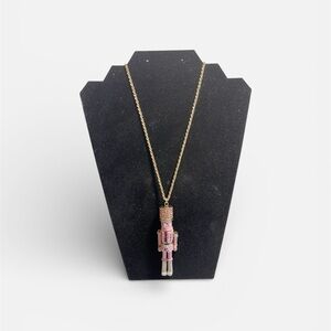 BETSEY JOHNSON Nutcracker Christmas Rhinestone Long Pendant Necklace - NWT***